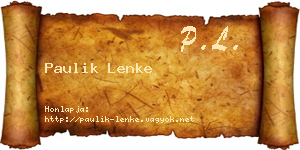 Paulik Lenke névjegykártya